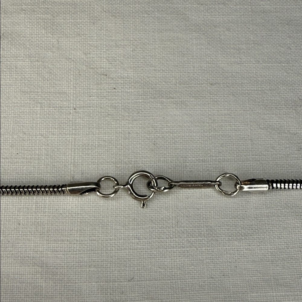 Tiffany & Co. 1837 Bar Pendant Necklace – Sterling Silver, 18" Snake Chain - Picture 6 of 6